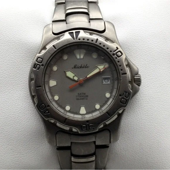 Michele | Accessories | Michele Watch Men 37mm Titanium Date  display picture 1